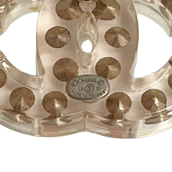 CHANEL Authentic Pink Logo Earrings - Picture 2 of 5